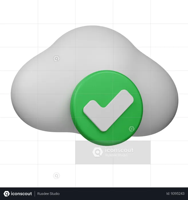 Cloud Accept  3D Icon