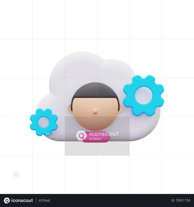 Cloud admin  3D Icon