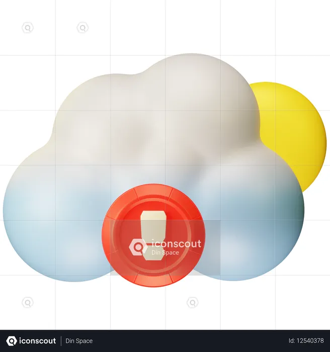 Cloud Alert  3D Icon
