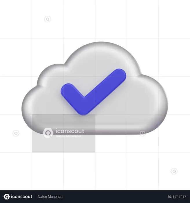 Cloud Approval  3D Icon