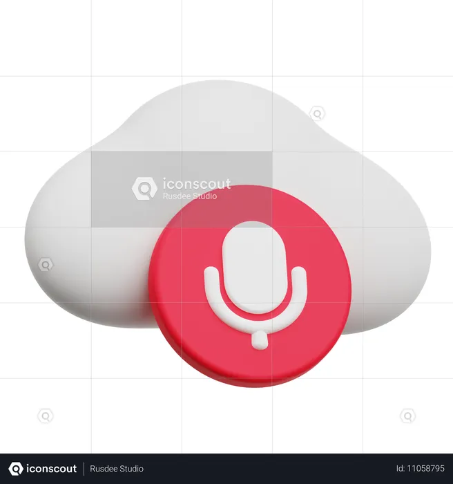 Cloud Audio  3D Icon