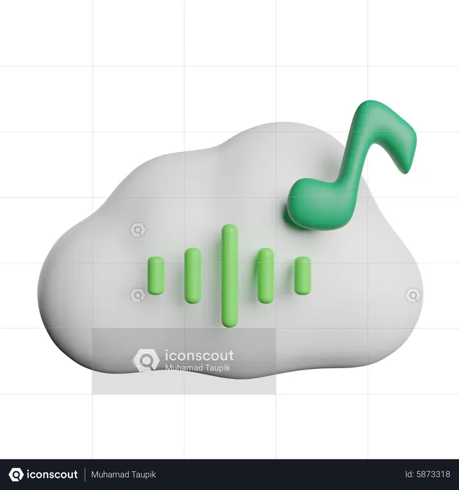 Cloud Audio Music  3D Icon