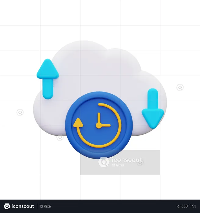 Cloud backup  3D Icon