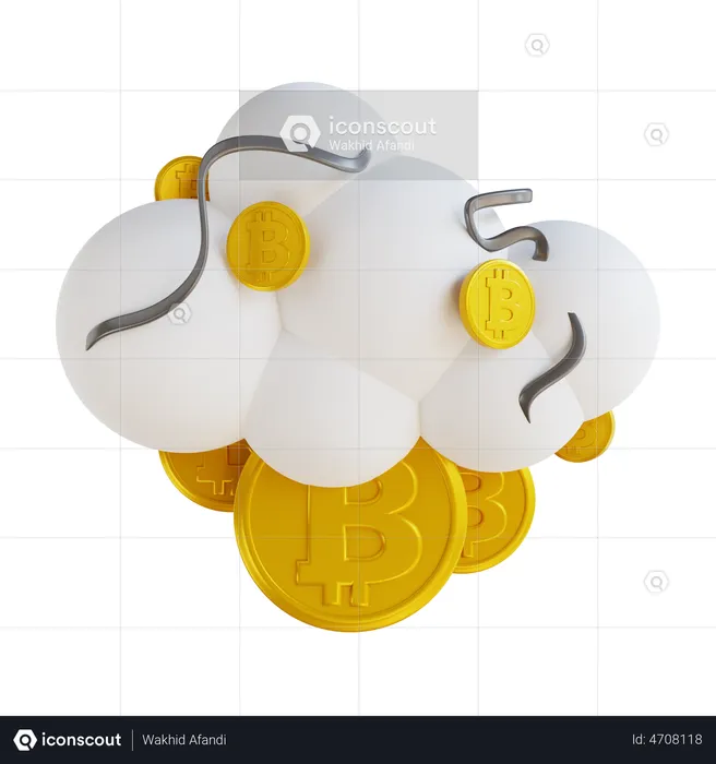 Cloud Bitcoin  3D Illustration