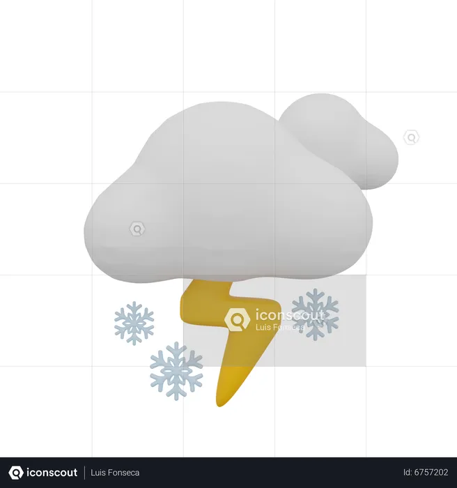 Cloud Blizzard Storm Thunder Cloudy Weather  3D Icon