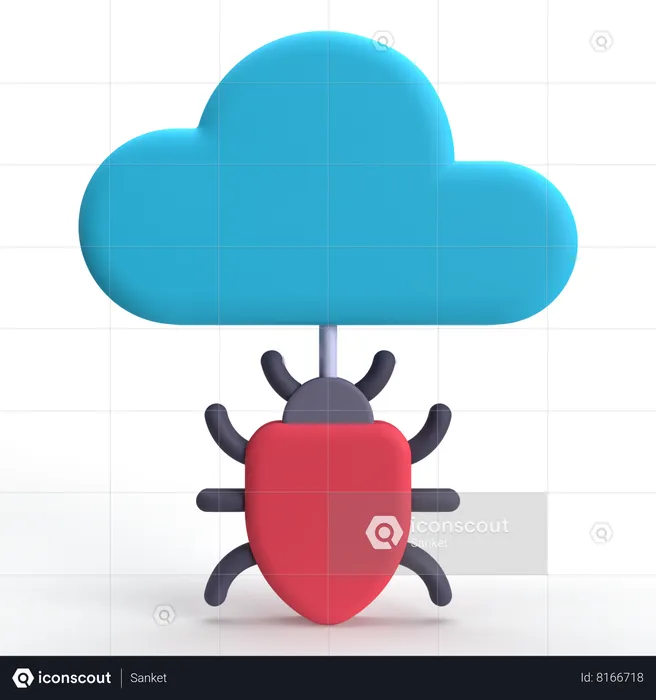 Cloud Bug  3D Icon