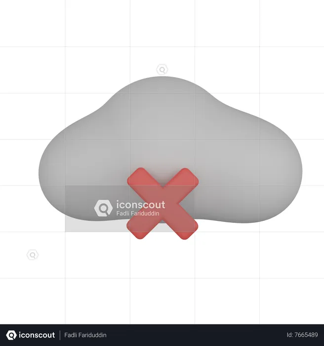 Cloud Cancel  3D Icon