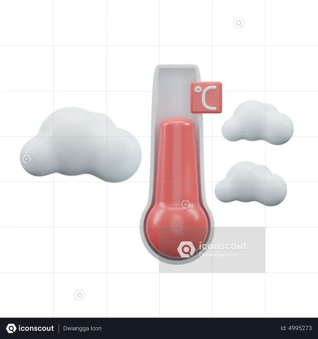 Cloud Celsius Temperature  3D Icon