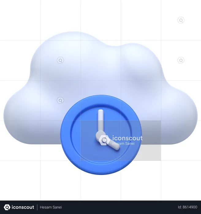 Cloud Clock  3D Icon