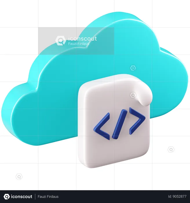 Cloud Coding  3D Icon