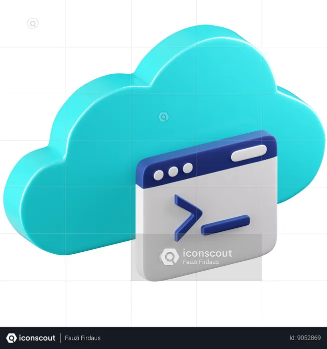 Cloud Coding  3D Icon