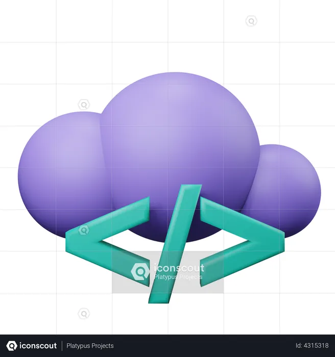 Cloud Coding  3D Illustration