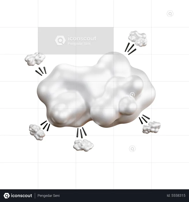 Cloud Comic Bubble  3D Sticker