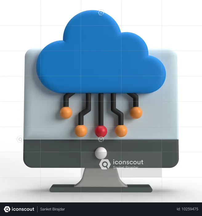 クラウドコンピューティング  3D Icon