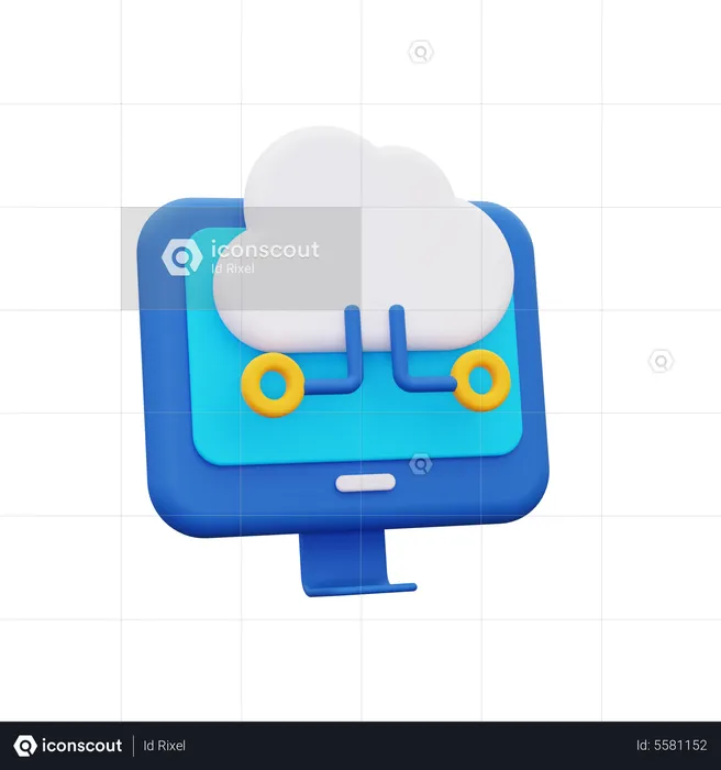 Cloud computing  3D Icon