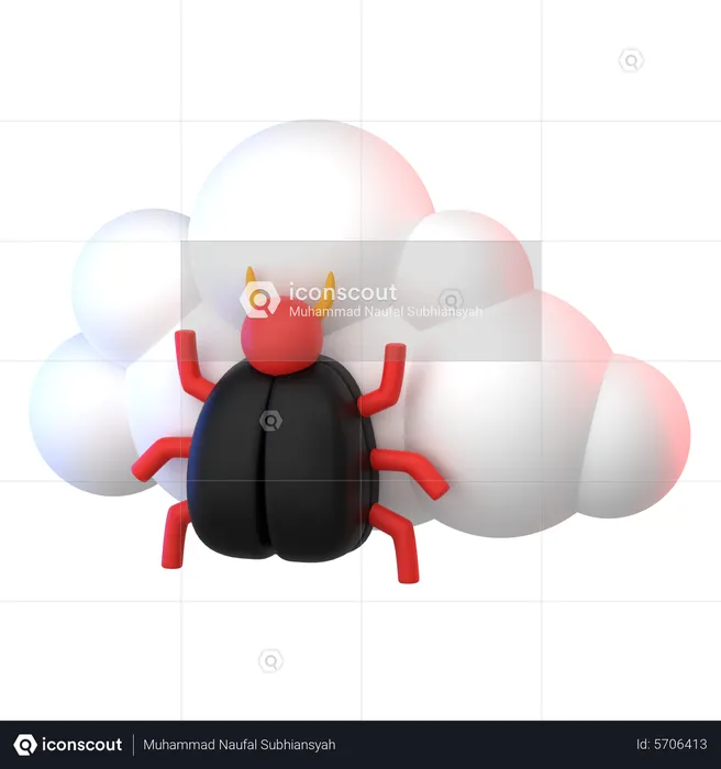 Cloud Computing Bug  3D Icon