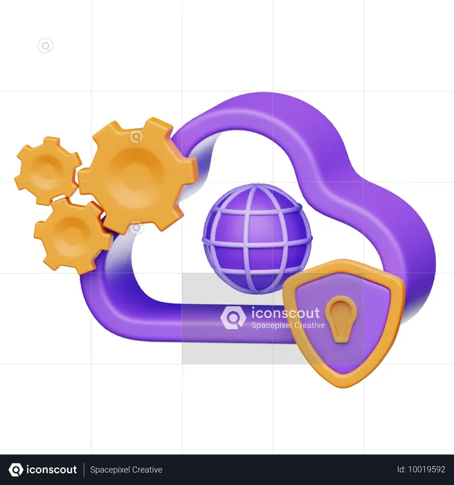 Cloud Computing-Sicherheit  3D Icon