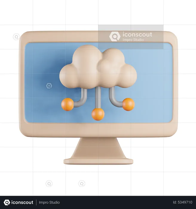 Cloud Computing System  3D Icon