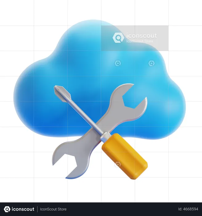Cloud Configuration  3D Icon