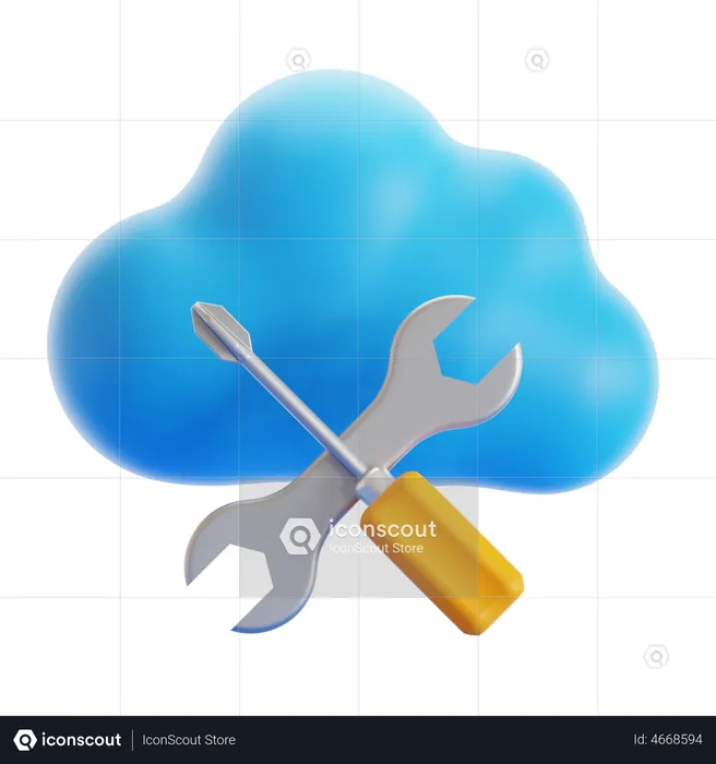 Cloud Configuration  3D Icon