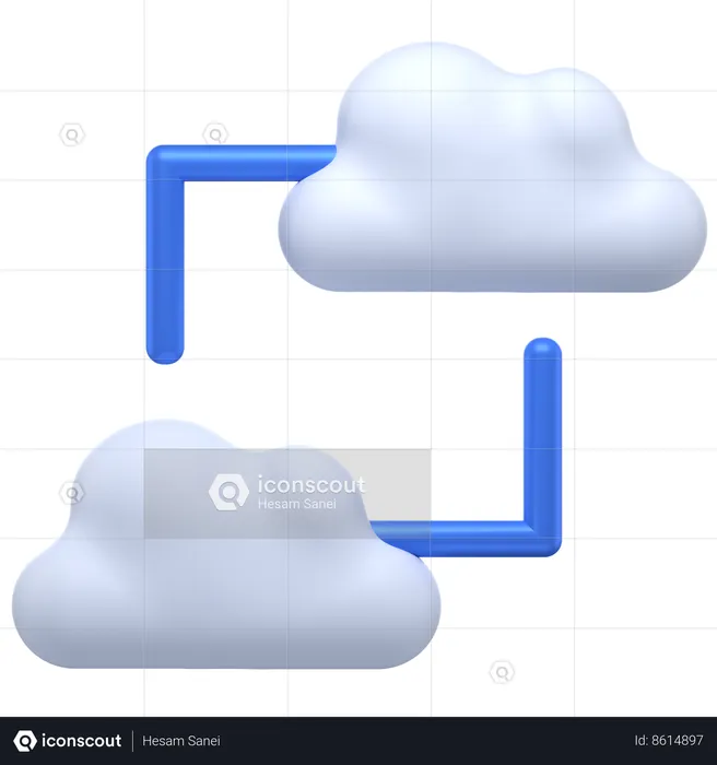 Cloud Connection  3D Icon