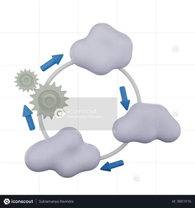 Cloud Connection  3D Illustration
