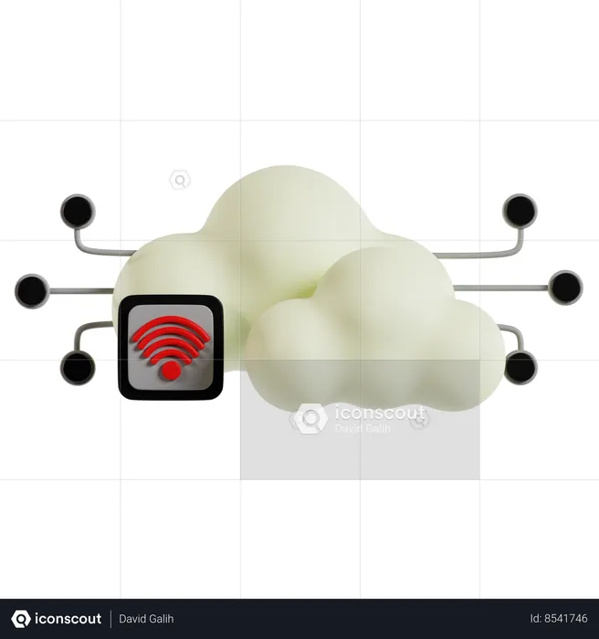 Cloud Connectivity Network  3D Icon
