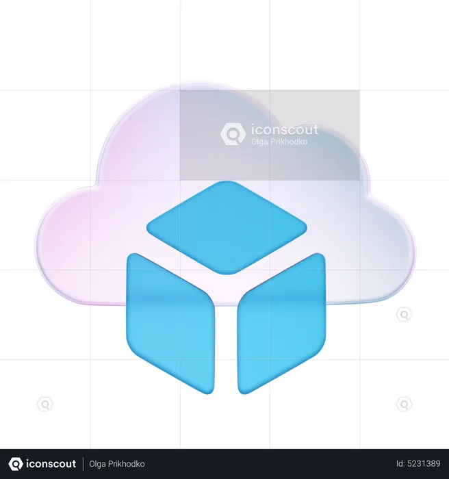 Cloud Cube  3D Icon