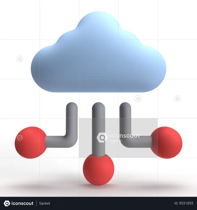 Cloud Data  3D Icon