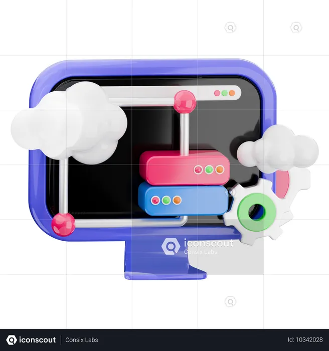 Cloud Data  3D Icon