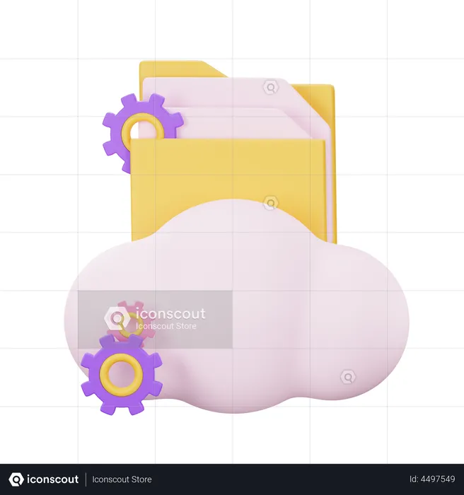 Cloud Data Management  3D Illustration