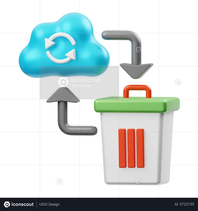 Cloud Data Recovery  3D Illustration