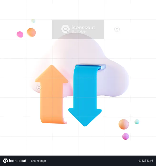 Cloud Data Transfer  3D Illustration
