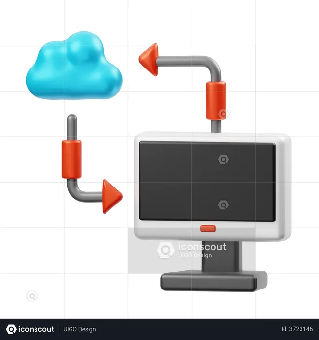 Cloud Data Transfer  3D Illustration