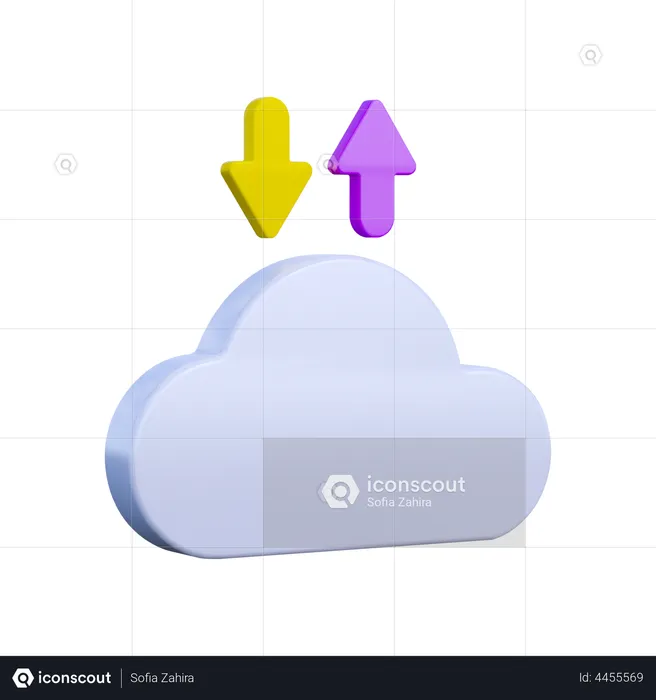 Cloud Data Transfer  3D Illustration