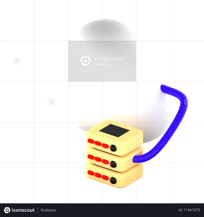 Cloud Database  3D Icon