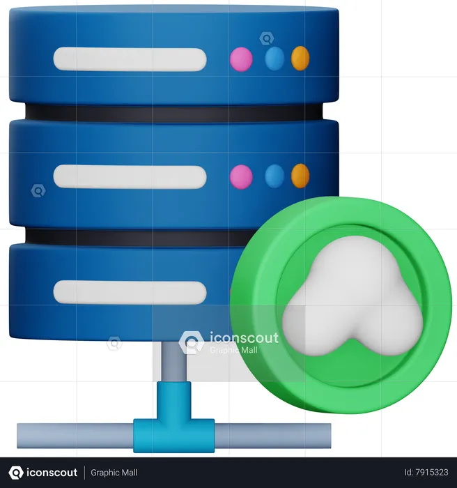 Cloud Database  3D Icon