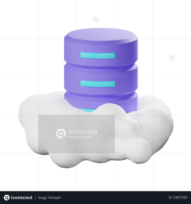 Cloud Database  3D Icon