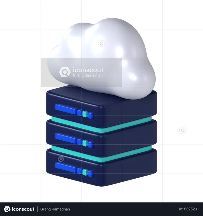 Cloud Database  3D Icon