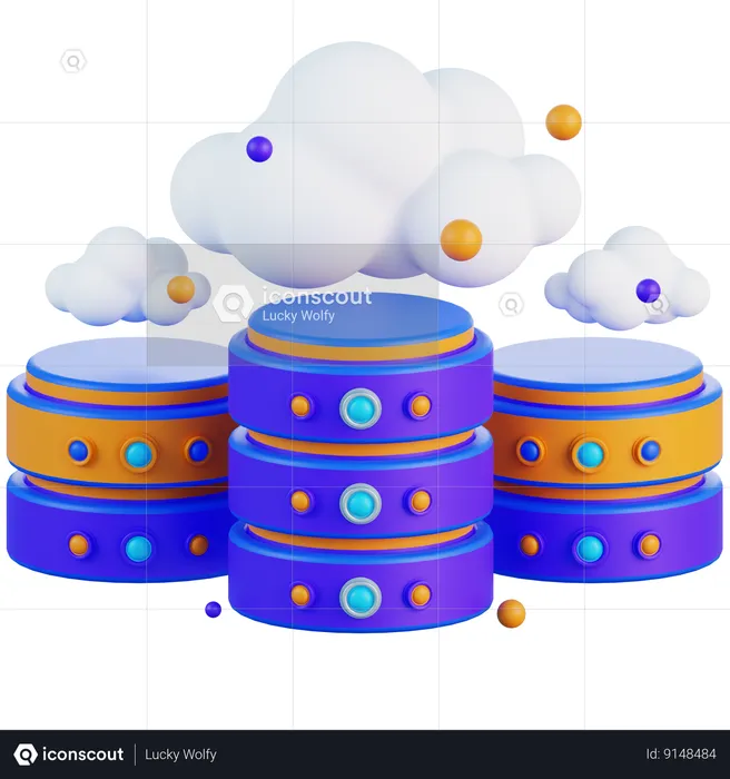 Cloud Database  3D Icon