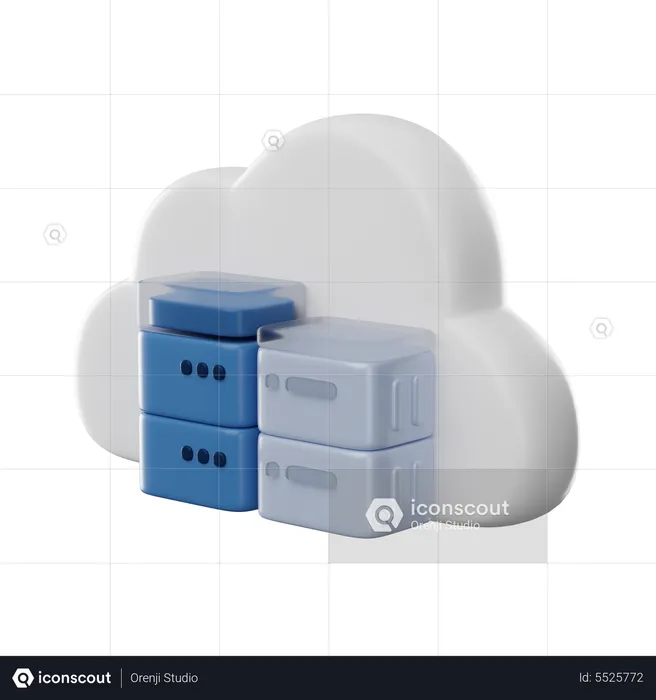 Cloud Database  3D Icon