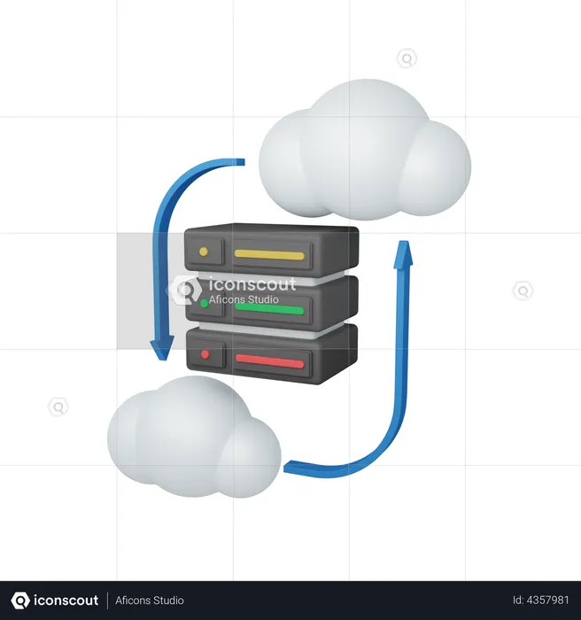 Cloud Database  3D Icon