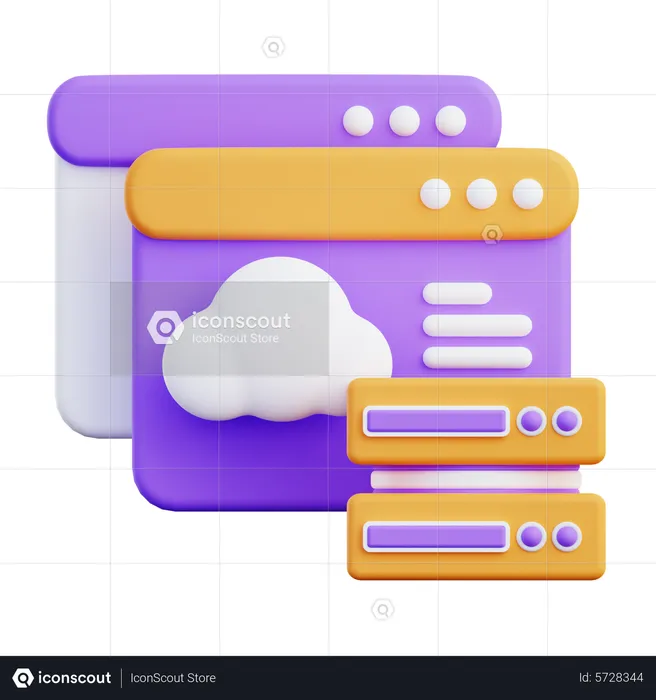 Cloud Database  3D Icon