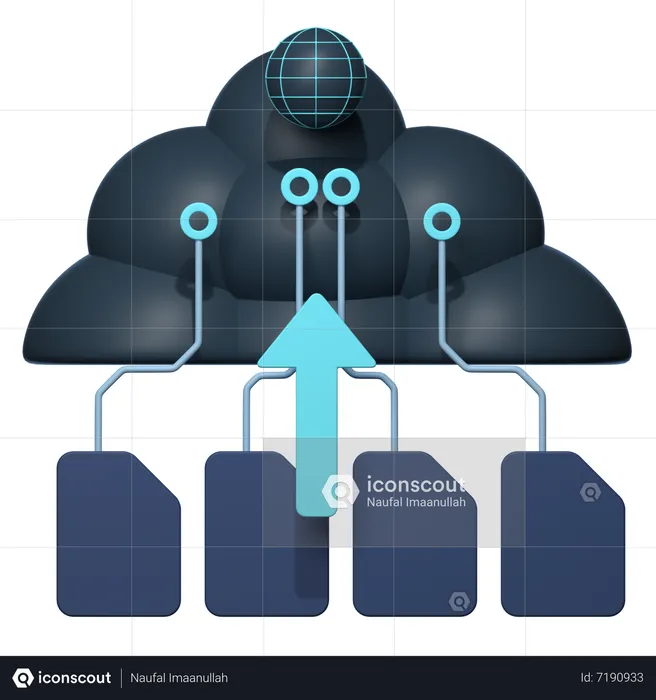 Cloud-Dateiupload  3D Icon