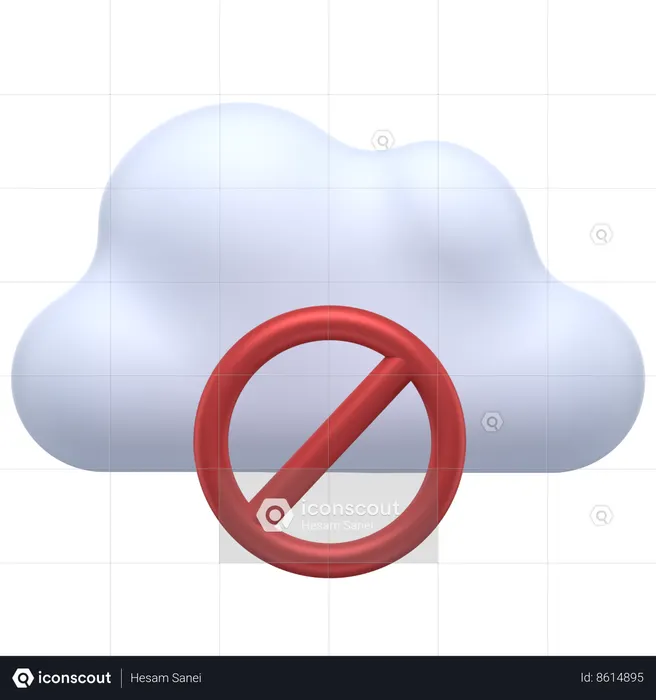 Cloud Denied  3D Icon