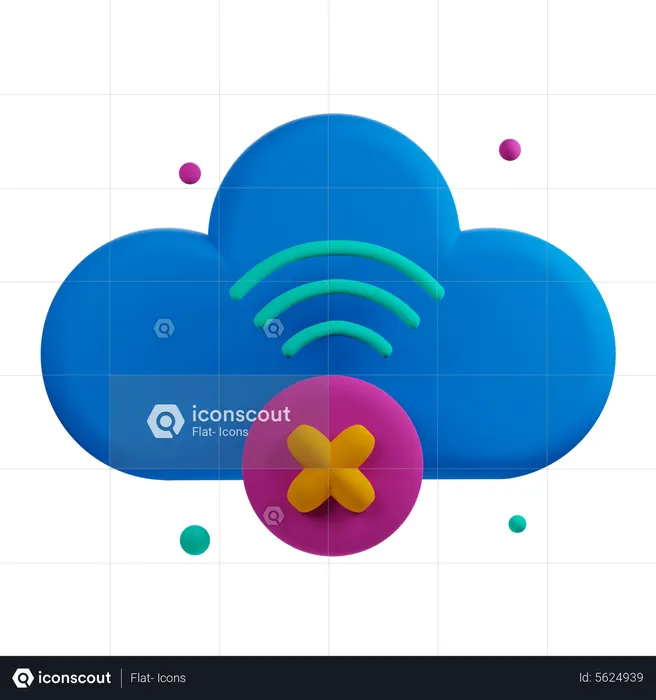Cloud Disconnected  3D Icon