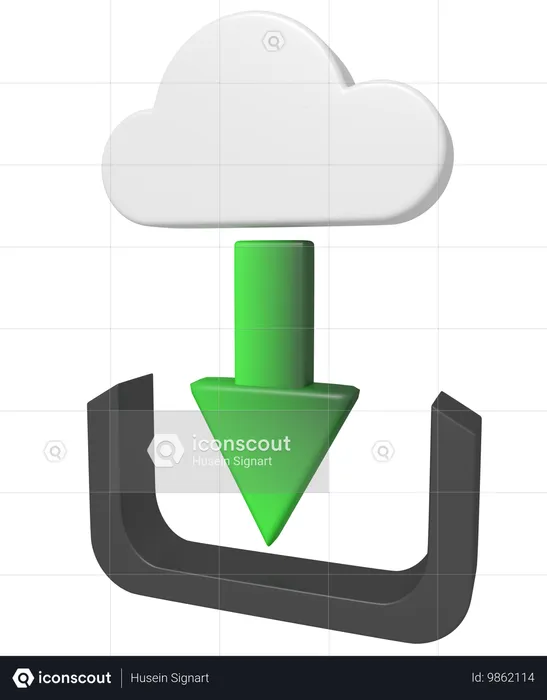 Cloud-Download  3D Icon