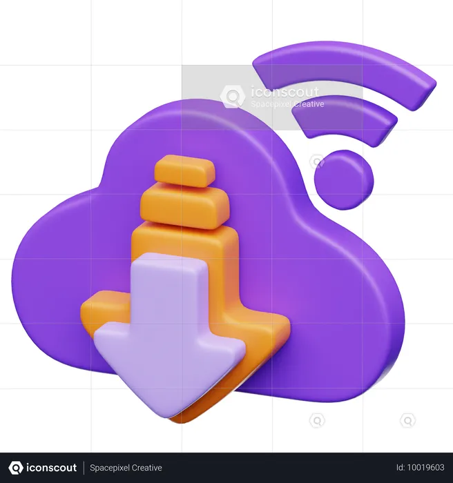 Cloud-Download  3D Icon