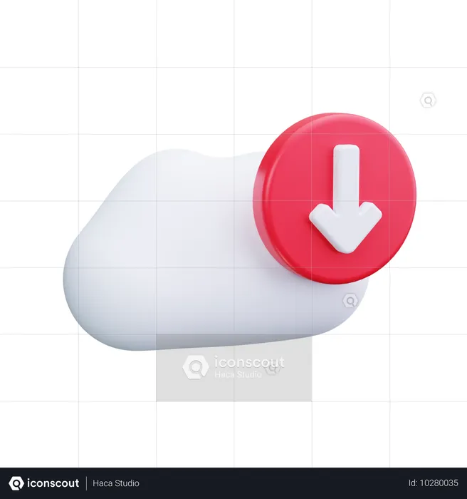 Cloud-Download  3D Icon