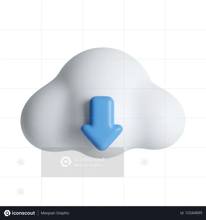 Cloud-Download  3D Icon